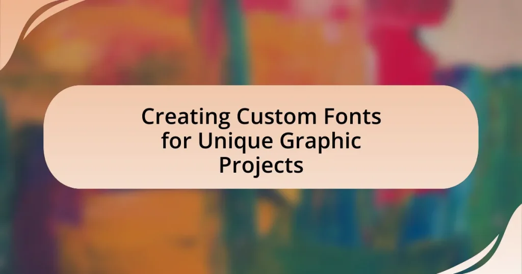 Creating Custom Fonts for Unique Graphic Projects