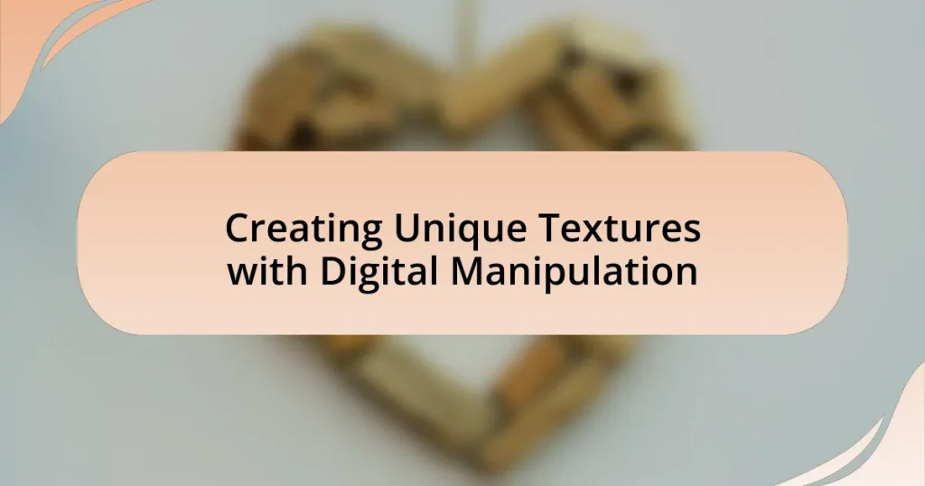 Creating Unique Textures with Digital Manipulation