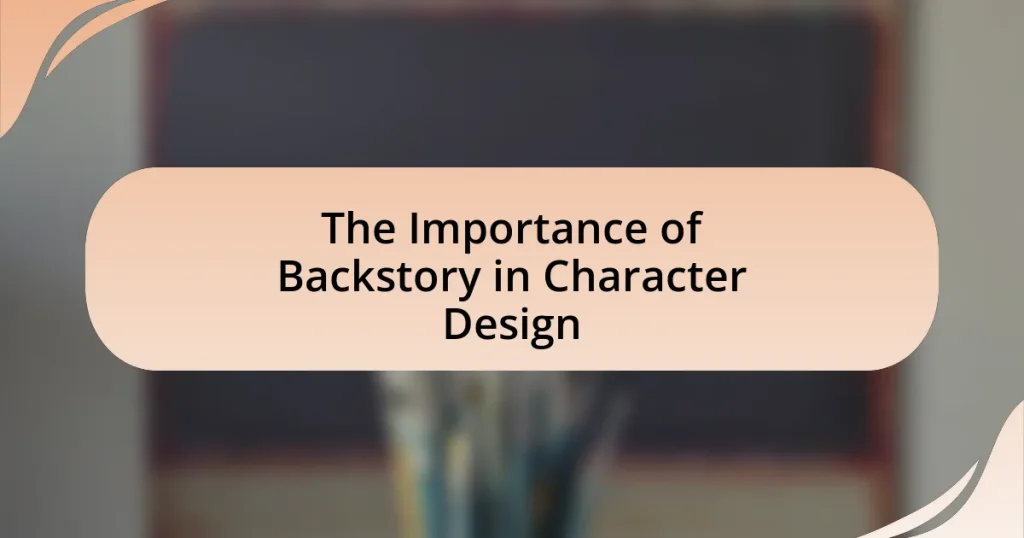 The Importance of Backstory in Character Design