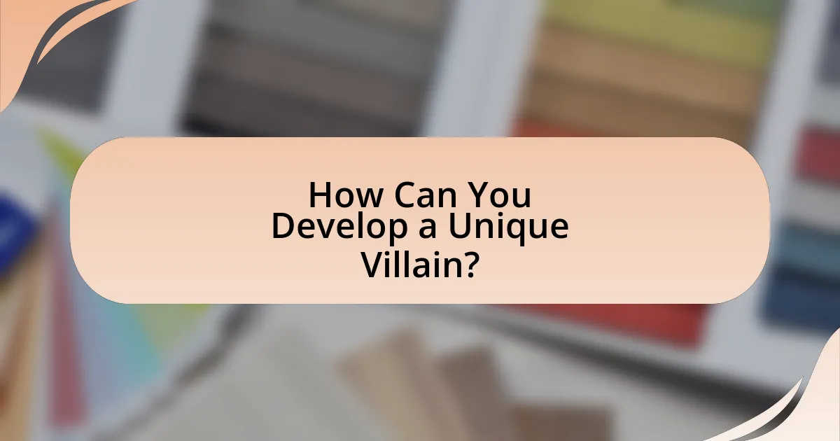 How Can You Develop a Unique Villain?