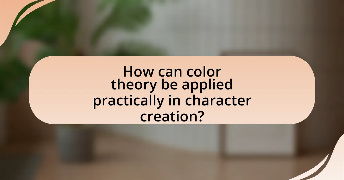 How can color theory be applied practically in character creation?