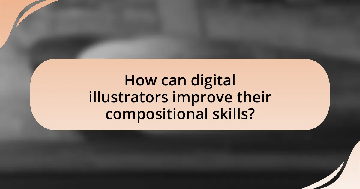 How can digital illustrators improve their compositional skills?