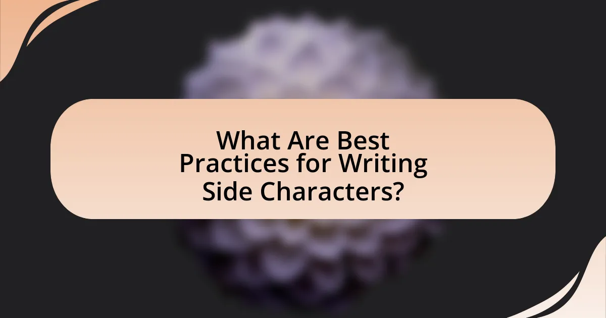 What Are Best Practices for Writing Side Characters?