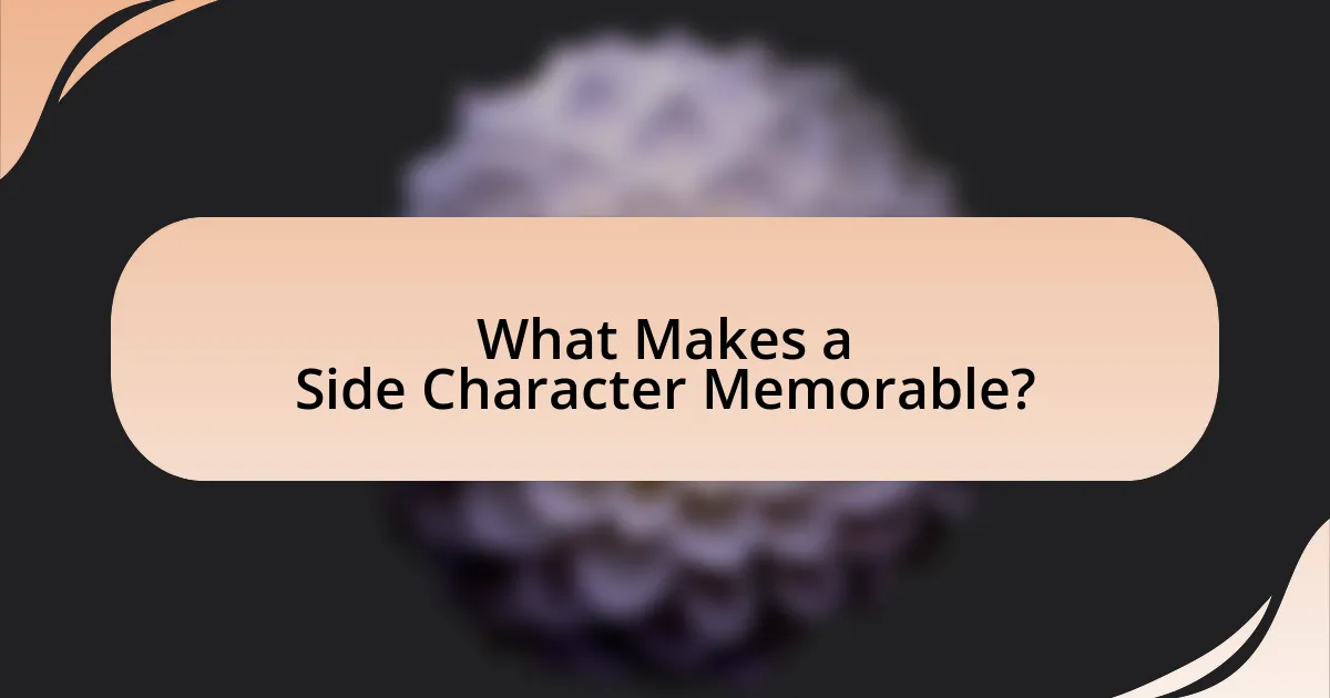 What Makes a Side Character Memorable?