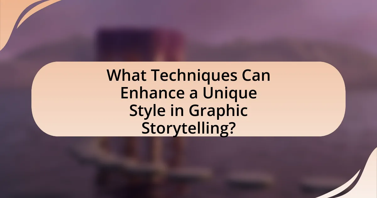 What Techniques Can Enhance a Unique Style in Graphic Storytelling?