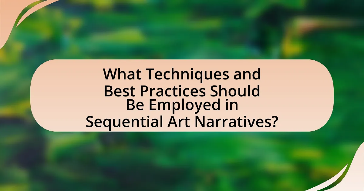 What Techniques and Best Practices Should Be Employed in Sequential Art Narratives?