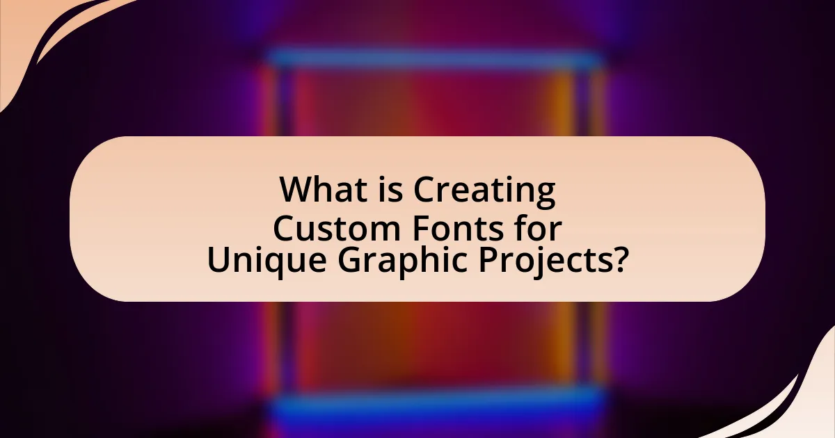 What is Creating Custom Fonts for Unique Graphic Projects?