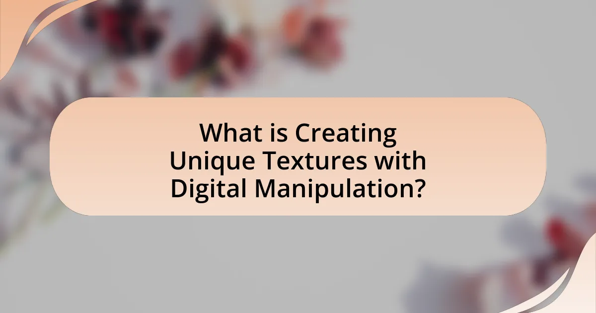 What is Creating Unique Textures with Digital Manipulation?