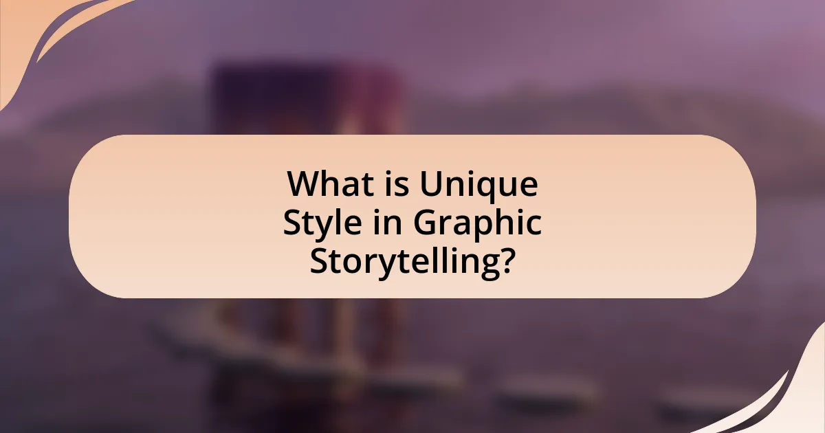 What is Unique Style in Graphic Storytelling?