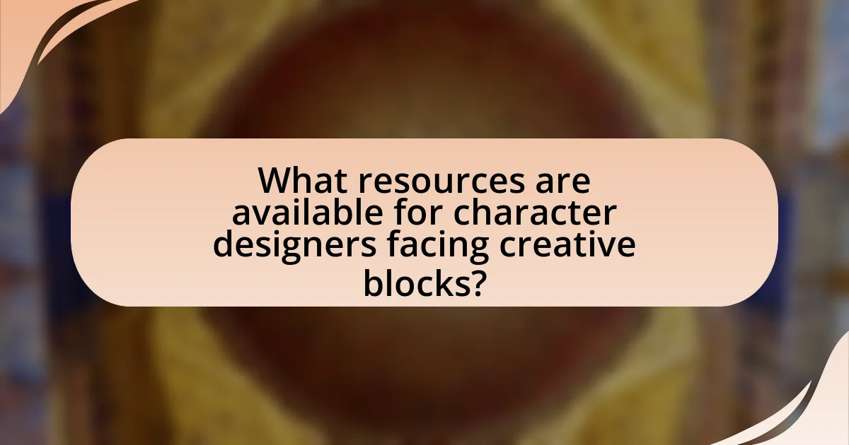 What resources are available for character designers facing creative blocks?