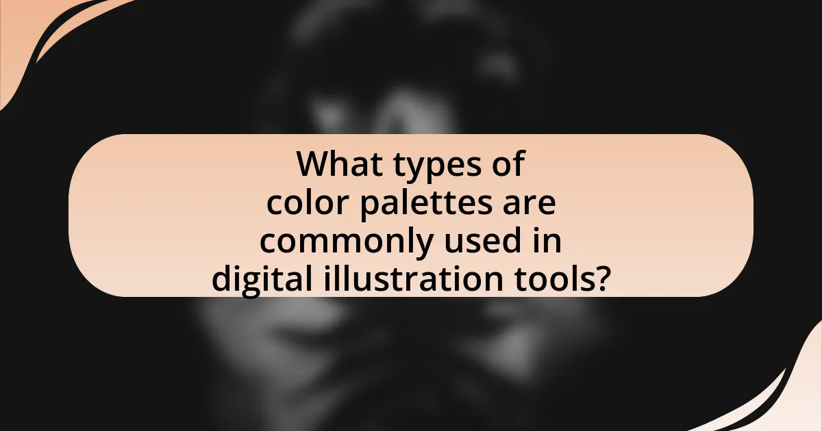 What types of color palettes are commonly used in digital illustration tools?